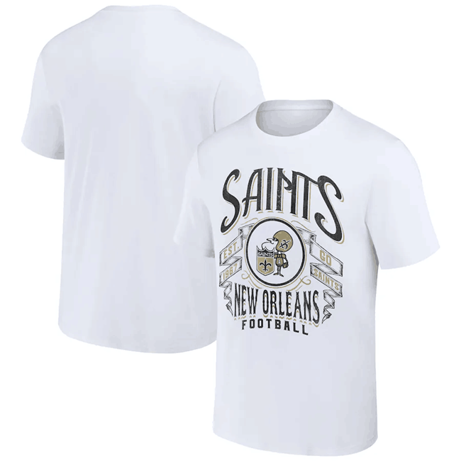 Men's New Orleans Saints White x Darius Rucker Collection Vintage Football T-Shirt